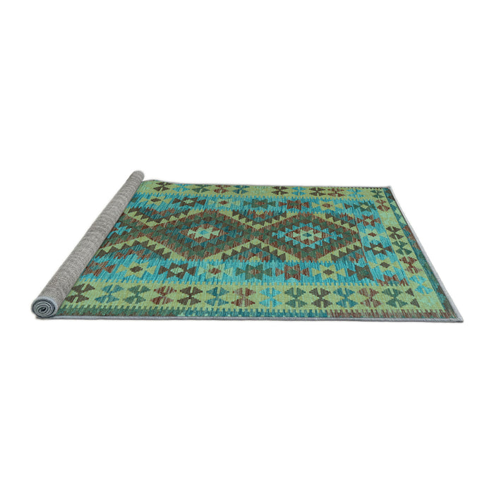 Sideview of Machine Washable Abstract Light Blue Contemporary Rug, wshcon1127lblu