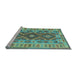 Sideview of Machine Washable Abstract Light Blue Contemporary Rug, wshcon1127lblu