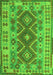 Serging Thickness of Machine Washable Abstract Green Contemporary Area Rugs, wshcon1127grn
