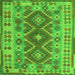 Serging Thickness of Abstract Green Contemporary Rug, con1127grn