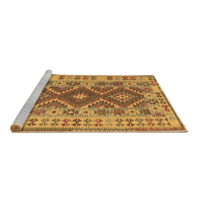 Sideview of Machine Washable Abstract Brown Contemporary Rug, wshcon1127brn