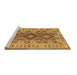 Sideview of Machine Washable Abstract Brown Contemporary Rug, wshcon1127brn