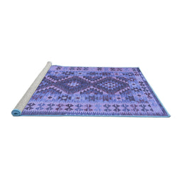 Sideview of Machine Washable Abstract Blue Contemporary Rug, wshcon1127blu