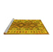 Sideview of Machine Washable Abstract Yellow Contemporary Rug, wshcon1127yw