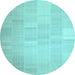 Round Solid Light Blue Modern Rug, con1128lblu