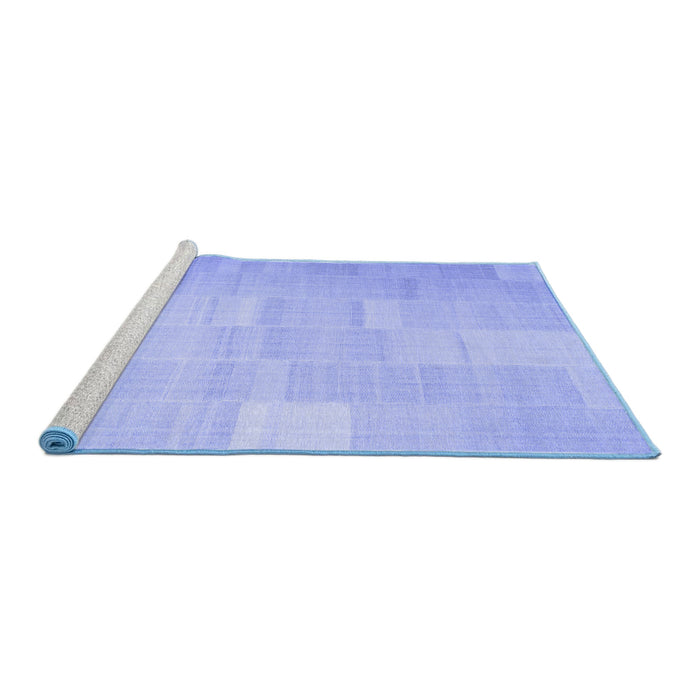 Sideview of Machine Washable Solid Blue Modern Rug, wshcon1128blu