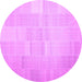 Round Solid Purple Modern Rug, con1128pur