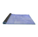 Sideview of Solid Blue Modern Rug, con1128blu