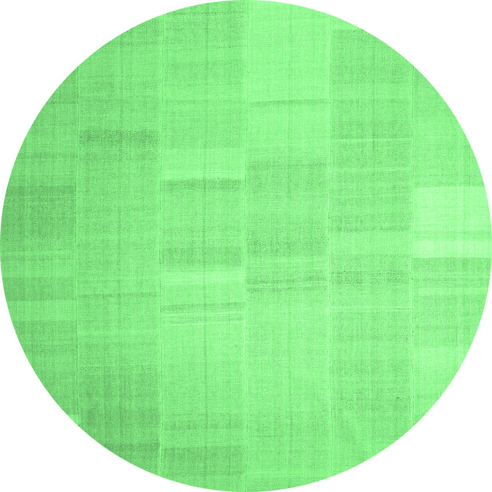 Round Solid Emerald Green Modern Rug, con1128emgrn