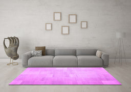 Machine Washable Solid Purple Modern Area Rugs in a Living Room, wshcon1128pur