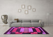 Machine Washable Abstract Pink Contemporary Rug in a Living Room, wshcon1129pnk