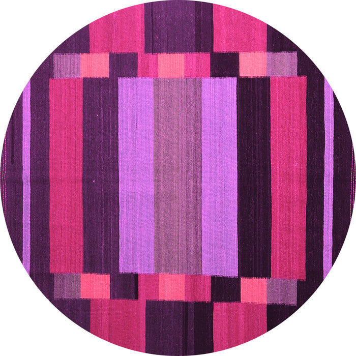 Round Machine Washable Abstract Pink Contemporary Rug, wshcon1129pnk