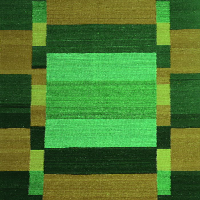 Abstract Green Contemporary Rug, con1129grn
