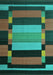 Machine Washable Abstract Turquoise Contemporary Area Rugs, wshcon1129turq