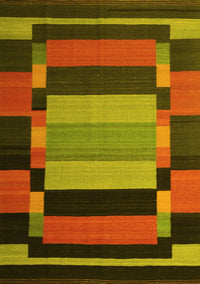 Abstract Yellow Contemporary Rug, con1129yw