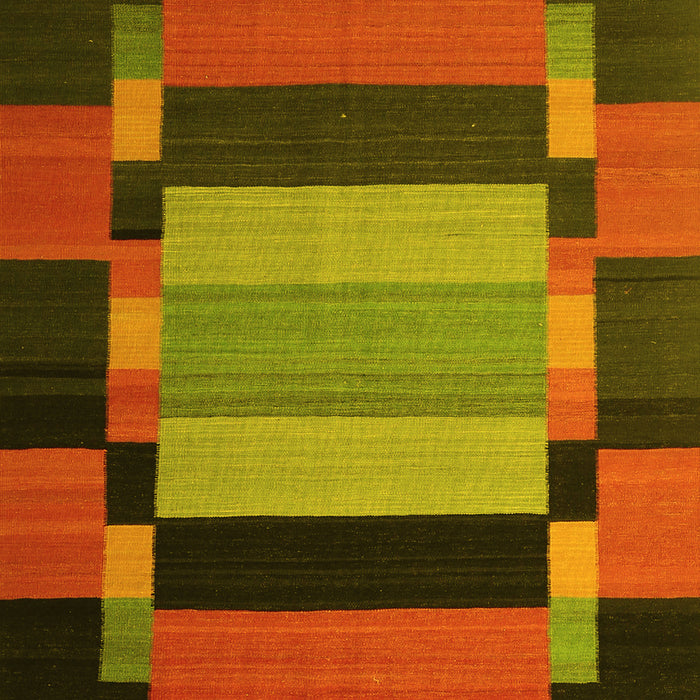 Abstract Yellow Contemporary Rug, con1129yw