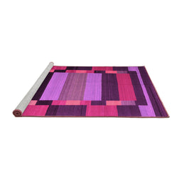 Sideview of Machine Washable Abstract Pink Contemporary Rug, wshcon1129pnk