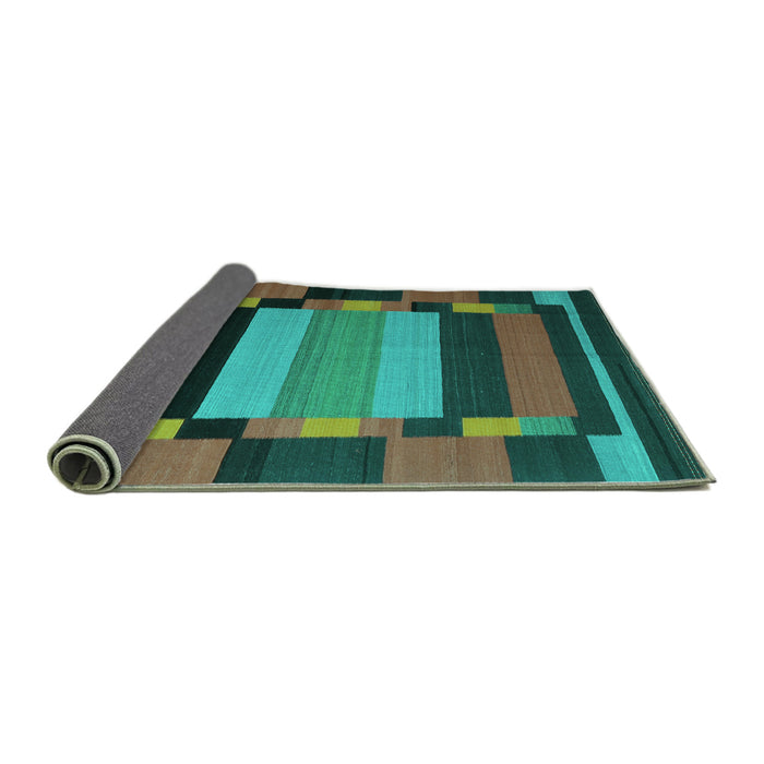 Sideview of Abstract Turquoise Contemporary Rug, con1129turq