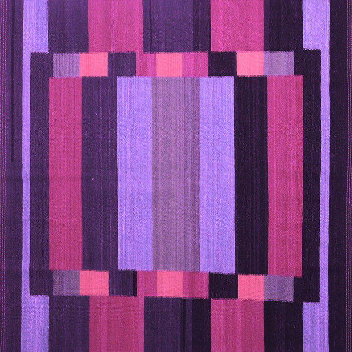 Square Machine Washable Abstract Purple Contemporary Area Rugs, wshcon1129pur