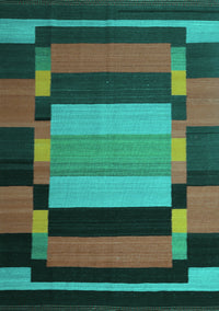 Abstract Turquoise Contemporary Rug, con1129turq