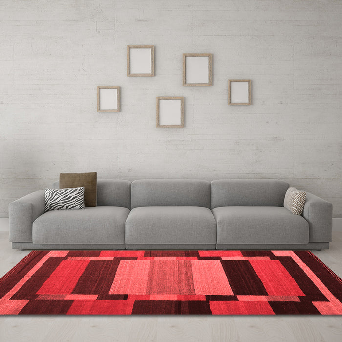 Contemporary Red Washable Rugs