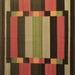 Square Abstract Brown Contemporary Rug, con1129brn