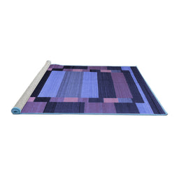 Sideview of Machine Washable Abstract Blue Contemporary Rug, wshcon1129blu