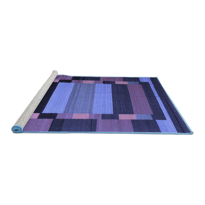 Sideview of Machine Washable Abstract Blue Contemporary Rug, wshcon1129blu