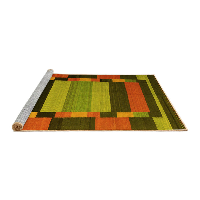 Sideview of Machine Washable Abstract Yellow Contemporary Rug, wshcon1129yw