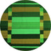 Machine Washable Abstract Green Contemporary Area Rugs, wshcon1129grn