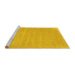 Sideview of Machine Washable Solid Yellow Modern Rug, wshcon112yw