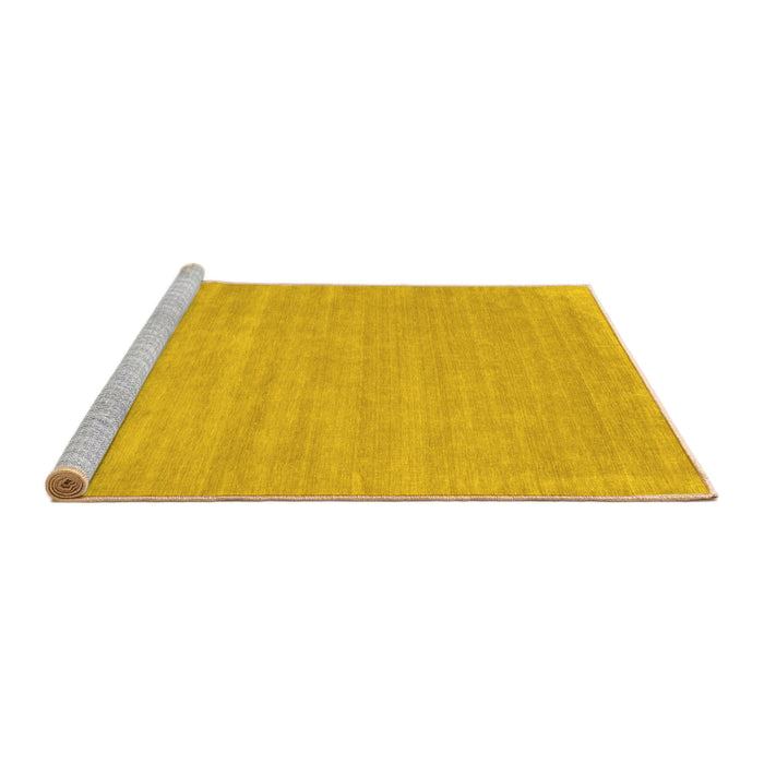 Sideview of Machine Washable Solid Yellow Modern Rug, wshcon112yw
