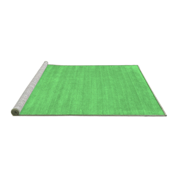 Sideview of Machine Washable Solid Emerald Green Modern Area Rugs, wshcon112emgrn