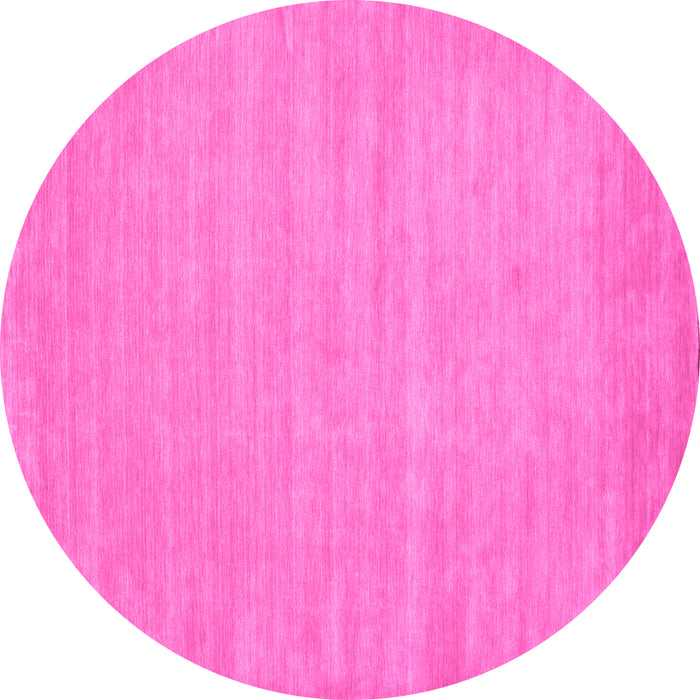 Round Solid Pink Modern Rug, con112pnk