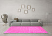 Machine Washable Solid Pink Modern Rug in a Living Room, wshcon112pnk