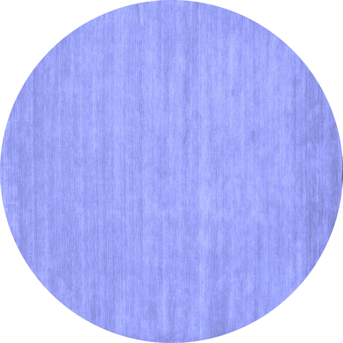 Round Solid Blue Modern Rug, con112blu