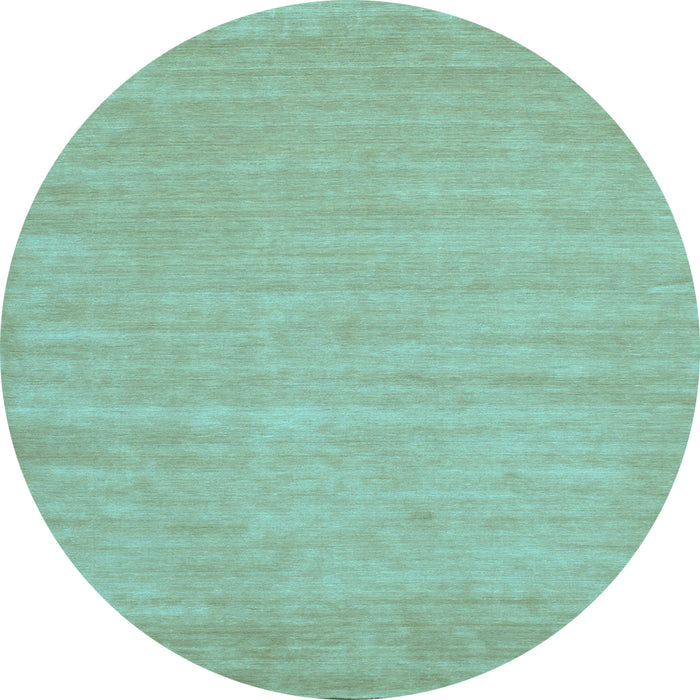 Round Machine Washable Solid Light Blue Modern Rug, wshcon112lblu