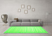 Machine Washable Abstract Green Contemporary Area Rugs in a Living Room,, wshcon1130grn