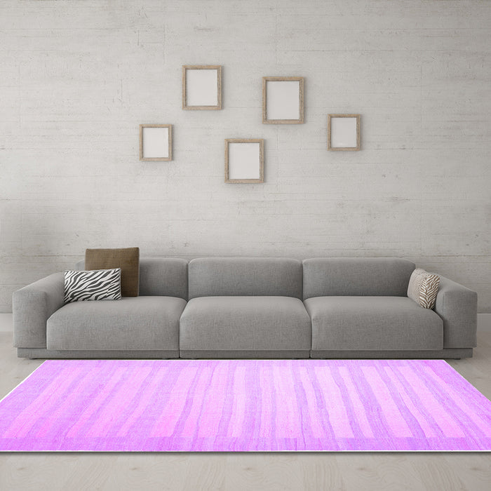 Machine Washable Abstract Purple Contemporary Area Rugs in a Living Room, wshcon1130pur