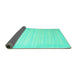 Sideview of Abstract Turquoise Contemporary Rug, con1130turq