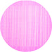 Round Machine Washable Abstract Pink Contemporary Rug, wshcon1130pnk