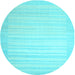 Round Machine Washable Abstract Light Blue Contemporary Rug, wshcon1130lblu