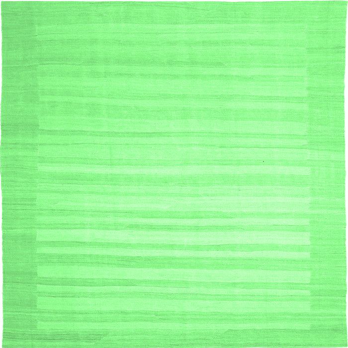 Square Abstract Emerald Green Contemporary Rug, con1130emgrn