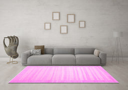 Machine Washable Abstract Pink Contemporary Rug in a Living Room, wshcon1130pnk