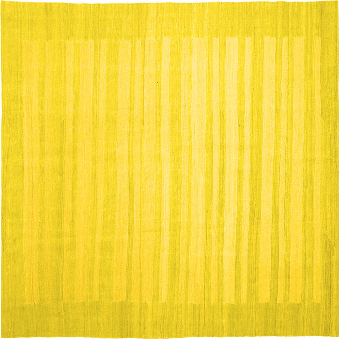 Square Machine Washable Abstract Yellow Contemporary Rug, wshcon1130yw