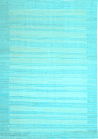 Abstract Light Blue Contemporary Rug, con1131lblu