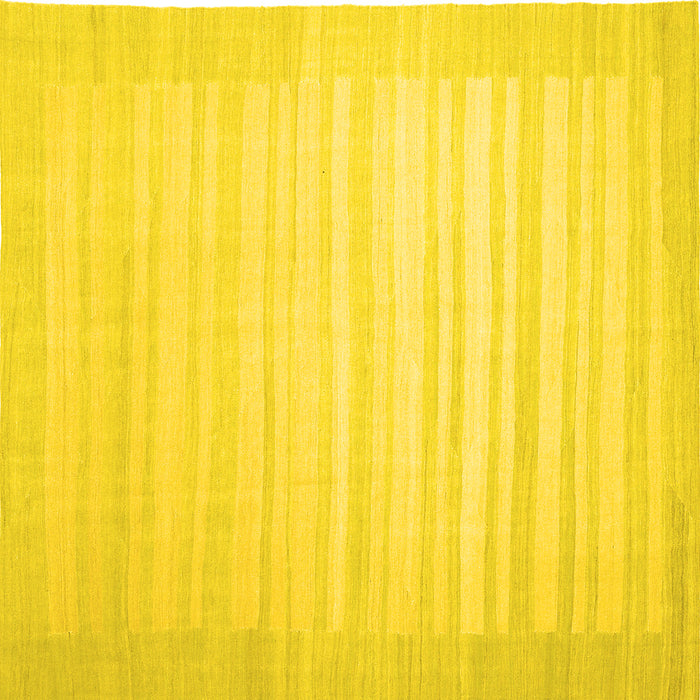 Square Abstract Yellow Contemporary Rug, con1131yw