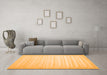 Machine Washable Abstract Orange Contemporary Area Rugs in a Living Room, wshcon1131org