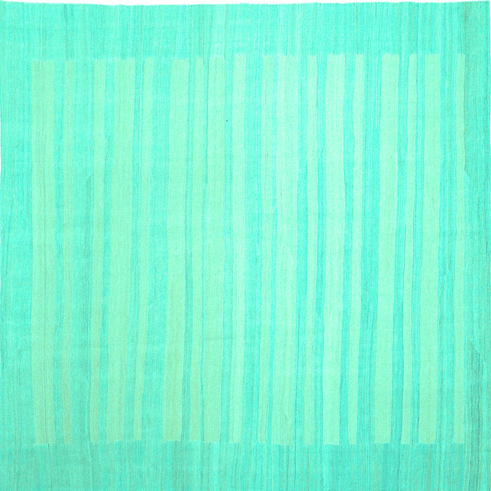 Square Abstract Turquoise Contemporary Rug, con1131turq