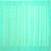 Square Abstract Turquoise Contemporary Rug, con1131turq